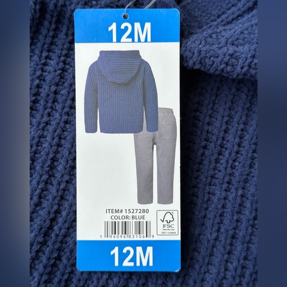 DKNY Boys 2 Piece Chenille Sweater and Pant Set size 12 Months NWT - Picture 5 of 11
